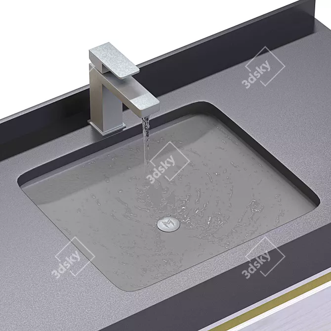 Modern Luxe Bathroom Vanity Set 3D model image 5