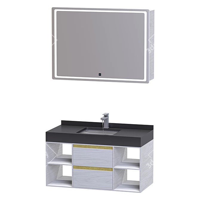 Modern Luxe Bathroom Vanity Set 3D model image 6