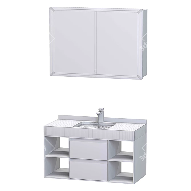 Modern Luxe Bathroom Vanity Set 3D model image 7