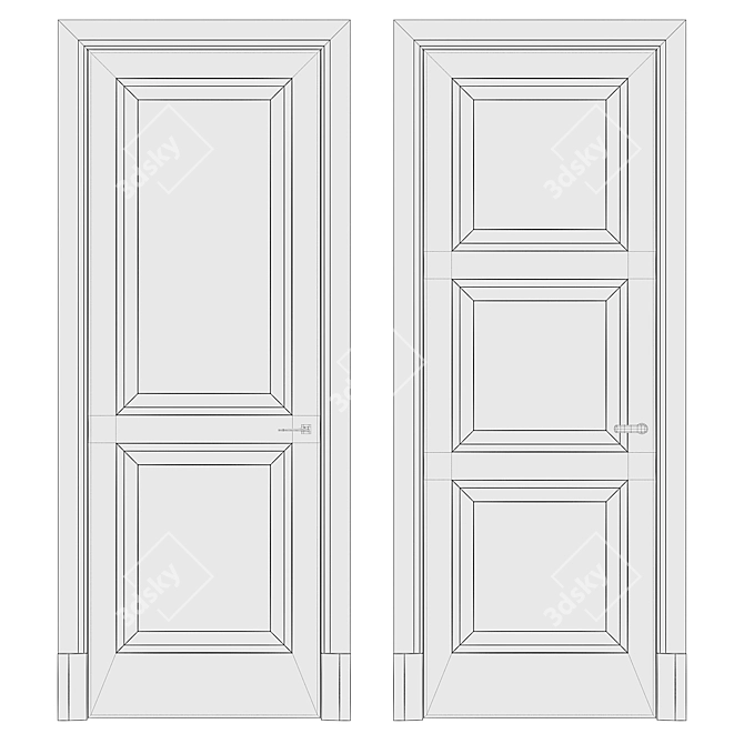 Elegant Panel Doors by Lualdi 3D model image 3