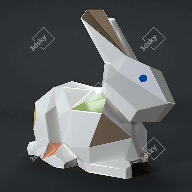 Lladro Origami Rabbit: Decorative Collectible, 12 x 13 cm 3D model image 6