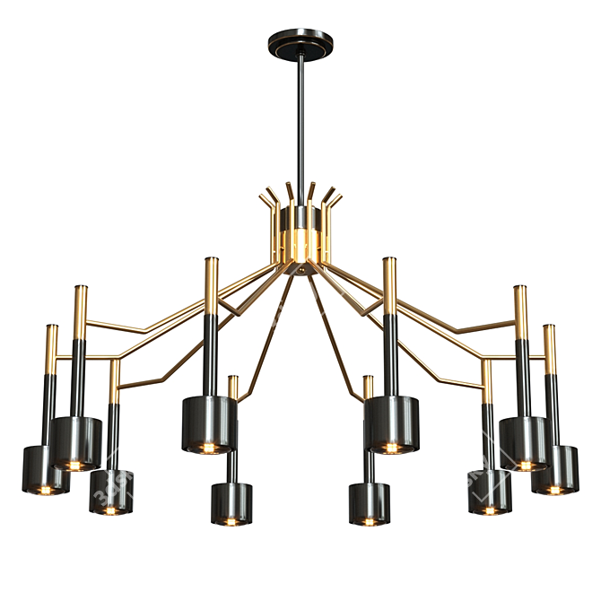 Ella 10Light: Effortlessly Elegant Suspension 3D model image 1