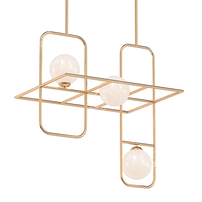 Minimalist Link Suspension Lamp 3D model image 1