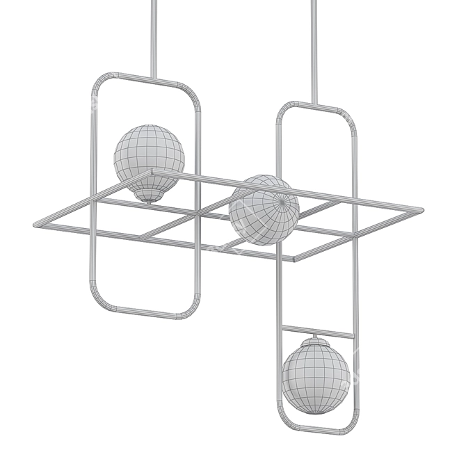 Minimalist Link Suspension Lamp 3D model image 2