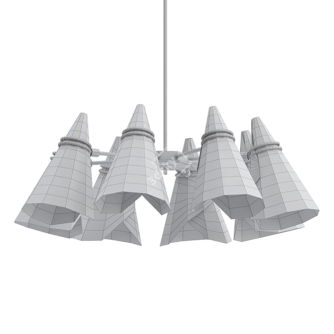 Elegant Meudon Chandelier 3D model image 2