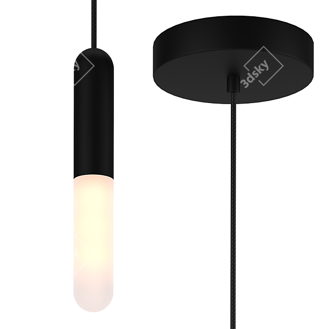 Sleek Cable Pendant Lamp 3D model image 1