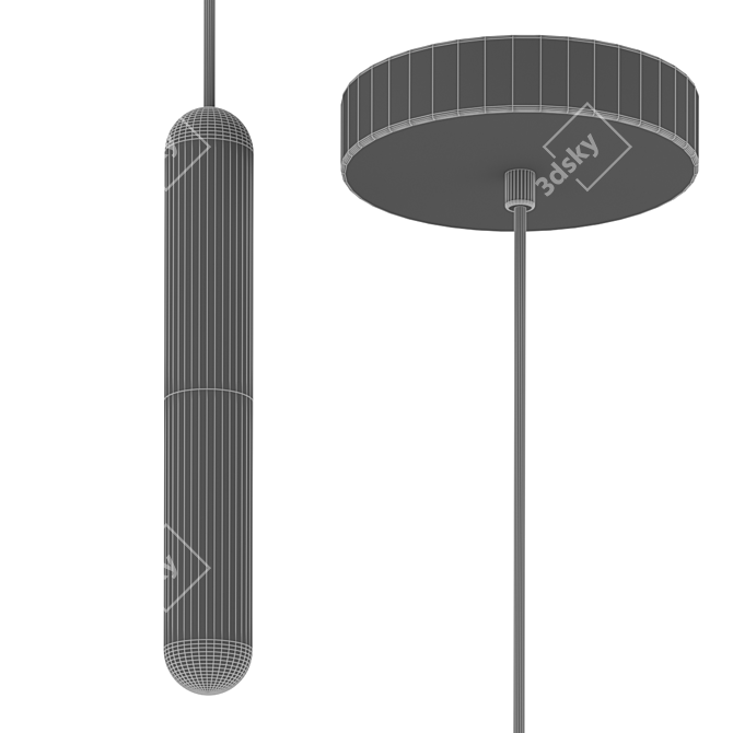 Sleek Cable Pendant Lamp 3D model image 2