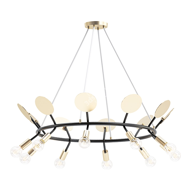 Elegant Fern Chandelier 3D model image 1