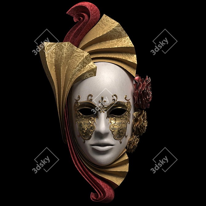  Venetian Masquerade Mask 3D model image 1