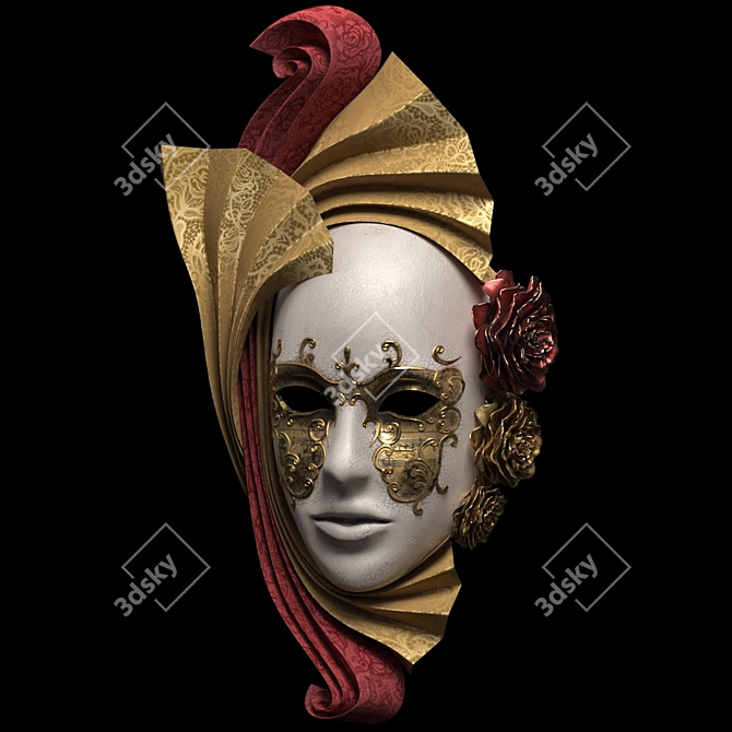  Venetian Masquerade Mask 3D model image 2