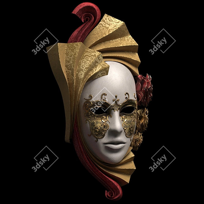  Venetian Masquerade Mask 3D model image 3