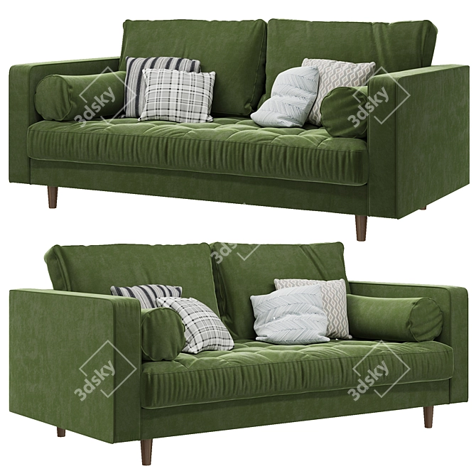 MADE Scott 2 Seater Sofa: Stylish Comfort in 7 Colors 3D model image 2