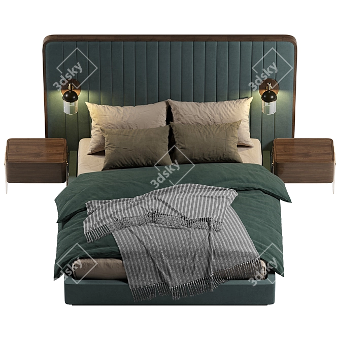 Elegant Mezzo Como Bed - Modern Design 3D model image 2