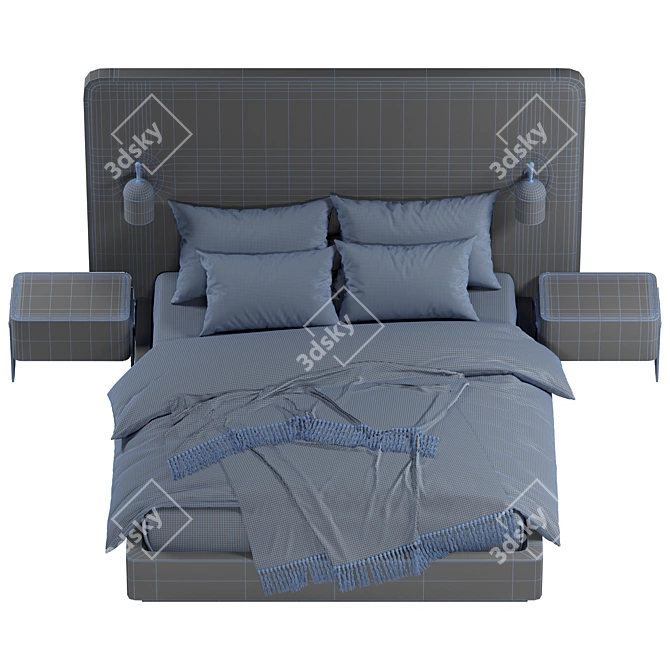 Elegant Mezzo Como Bed - Modern Design 3D model image 3