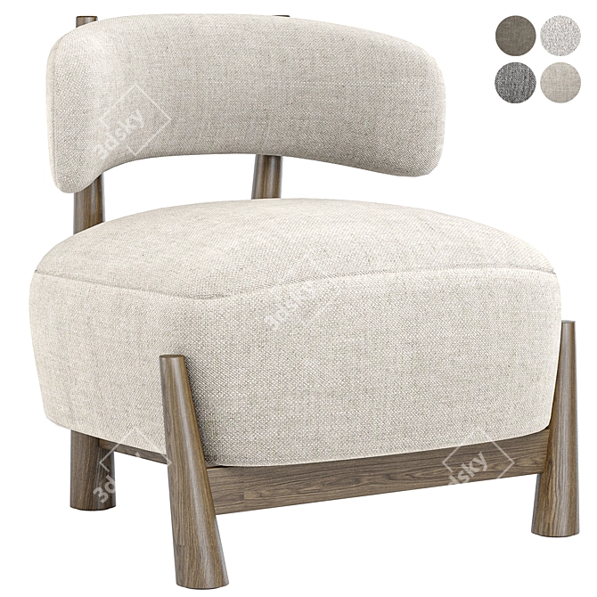 Elegance Redefined: Dalya Armchair 3D model image 2