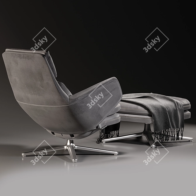 Grand Vitra: Stylish and Adjustable Lounge Chair 3D model image 4