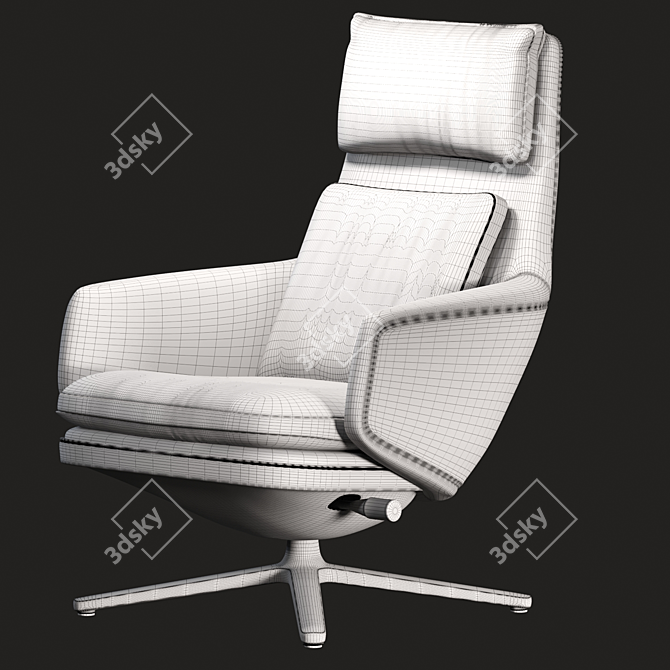 Grand Vitra: Stylish and Adjustable Lounge Chair 3D model image 5