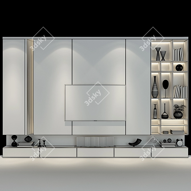 280 TV Wall Set: Sleek, Stylish, Space-saving 3D model image 2