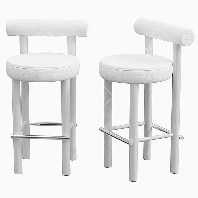 Sleek Gropius Bar Chair 3D model image 3