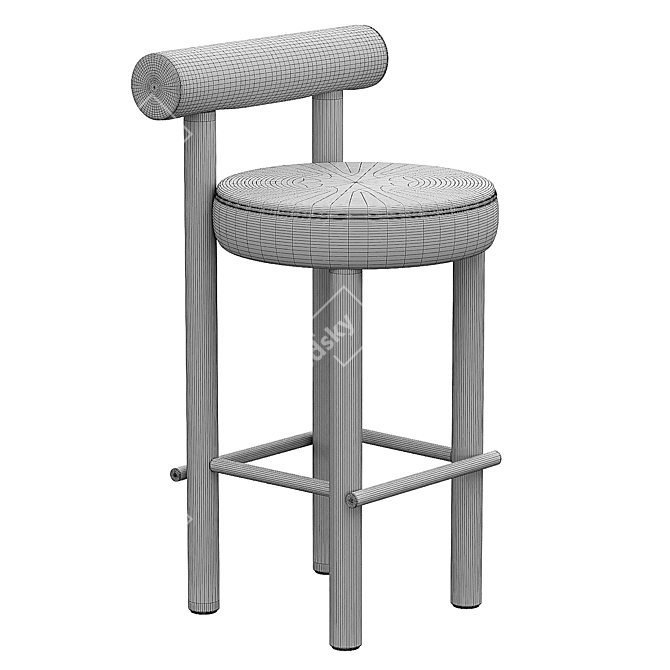 Sleek Gropius Bar Chair 3D model image 7