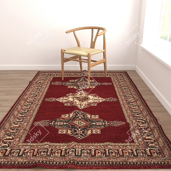 Title: Exquisite Collection of 6 Modern Rugs 3D model image 2