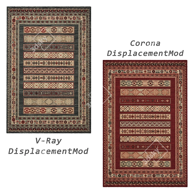 Title: Exquisite Collection of 6 Modern Rugs 3D model image 4