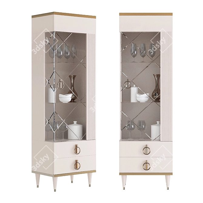 Rimini Solo Glass Showcase Cabinet 3D model image 3