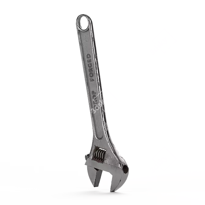 Versatile Metal Adjustable Wrench 3D model image 4