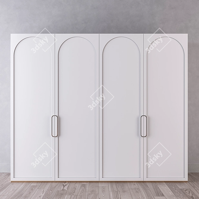 Arch White Wardrobe 3D model image 1