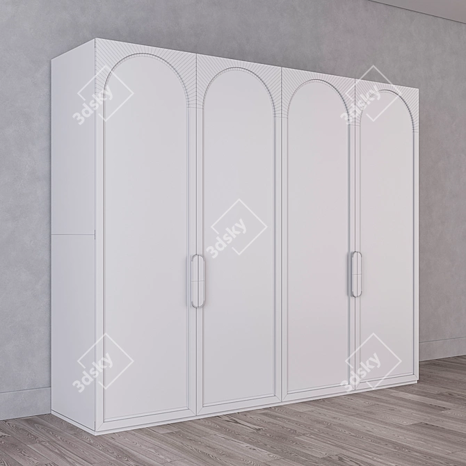 Arch White Wardrobe 3D model image 4