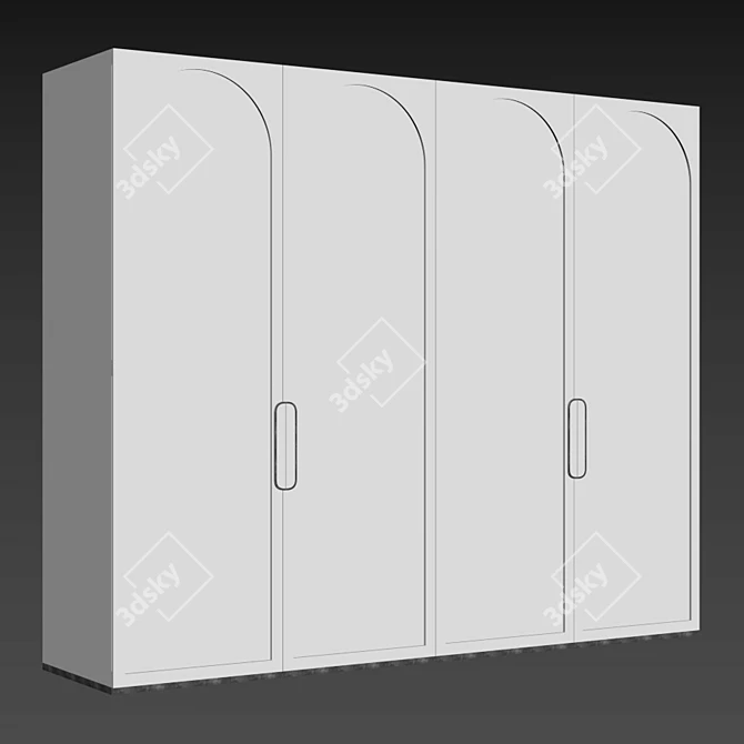 Arch White Wardrobe 3D model image 5