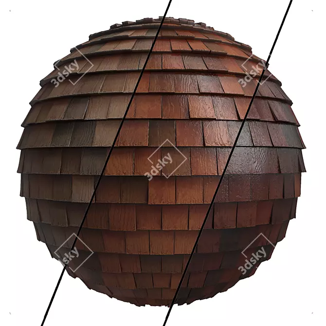 3-Color PBR Roof Tile Materials 3D model image 1