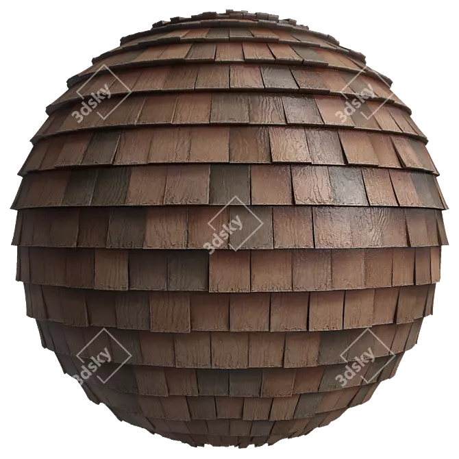 3-Color PBR Roof Tile Materials 3D model image 4