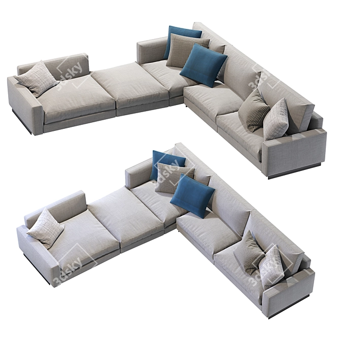 Arflex Rendezvous Sofa: Elegant and Comfortable 3D model image 2