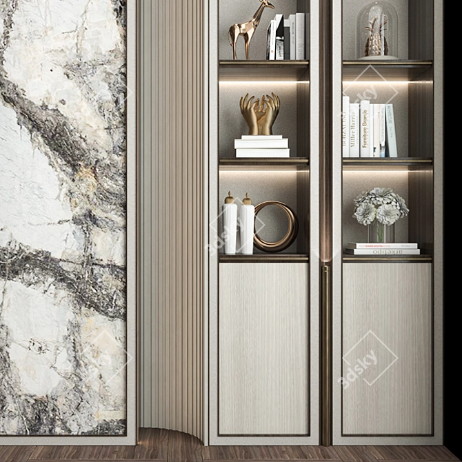 Modern Wall Unit for TV & Dining 3D model image 3