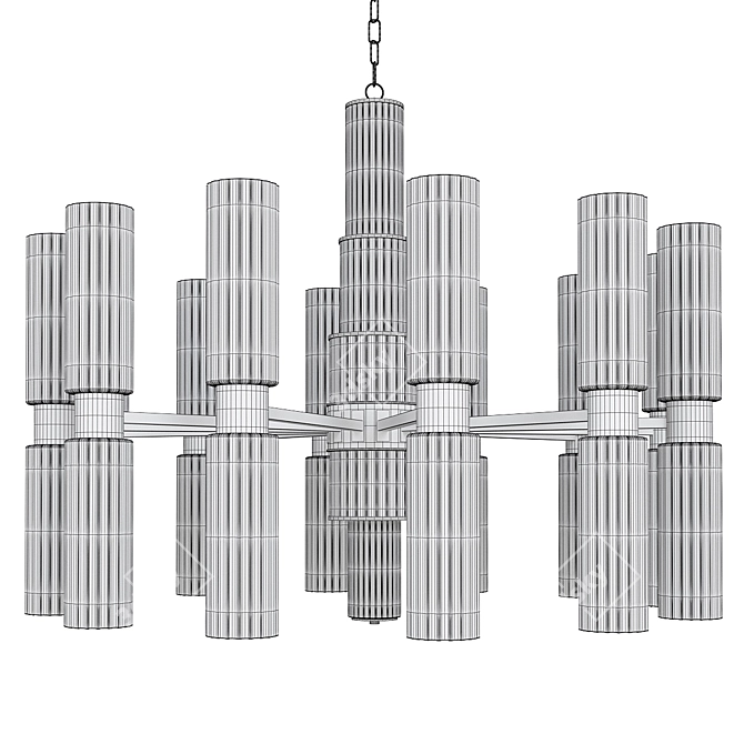 Elegant Gold Glass Chandelier 3D model image 2