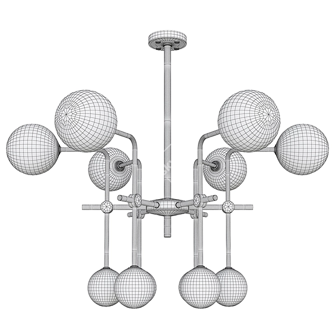 Elegant Polare Chandelier - 12 Lights 3D model image 2