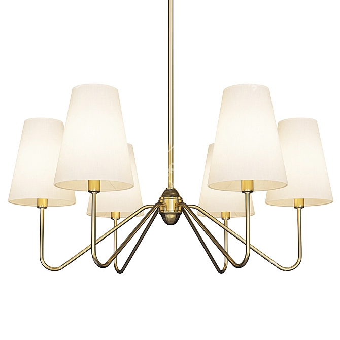 Berkshire 6-Light Linen Chandelier 3D model image 1