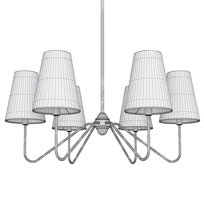 Berkshire 6-Light Linen Chandelier 3D model image 2