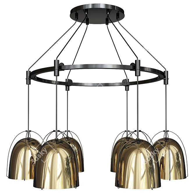 Haleigh 5-Light Cord Chandelier: Modern Elegance for Any Space 3D model image 1