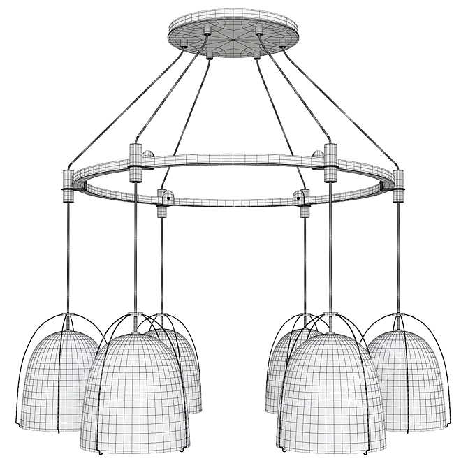 Haleigh 5-Light Cord Chandelier: Modern Elegance for Any Space 3D model image 2