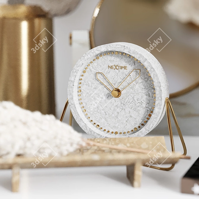 Elegant Decor Set: Vases, Clock, Mirror, Lamp 3D model image 4