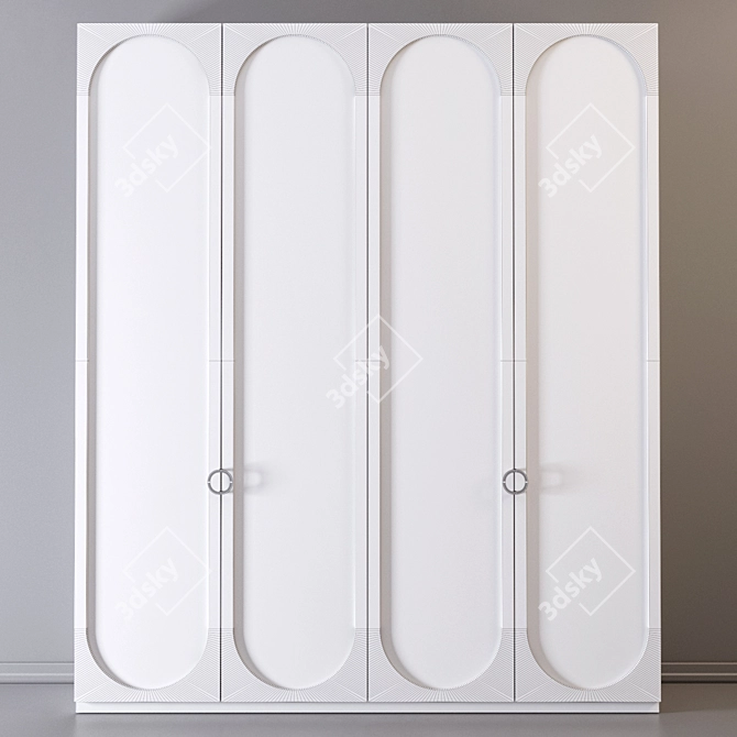 Sleek 78-Inch Wardrobe 3D model image 2