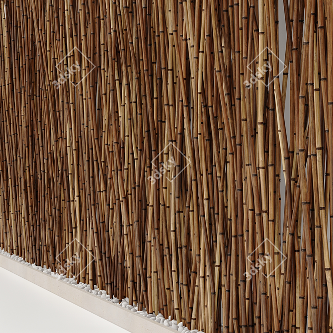 Bamboo Low Decor Pebble N3 - Small Bamboo Decor 3D model image 2