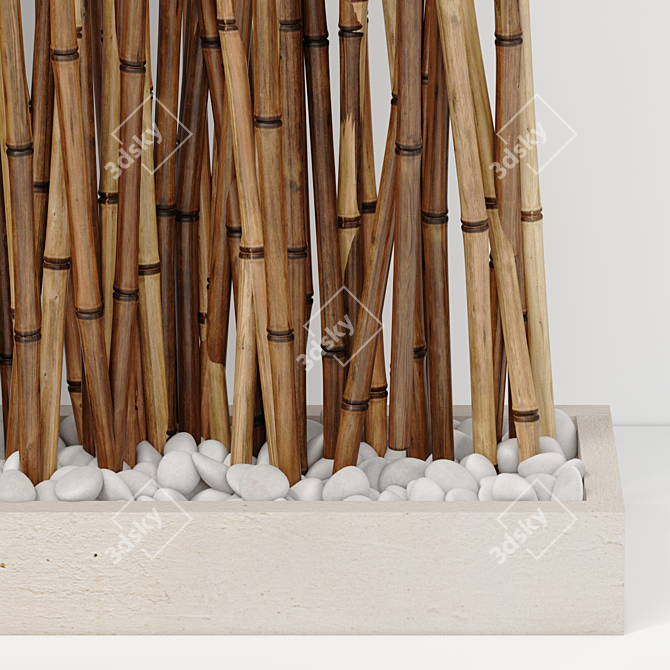 Bamboo Low Decor Pebble N3 - Small Bamboo Decor 3D model image 4