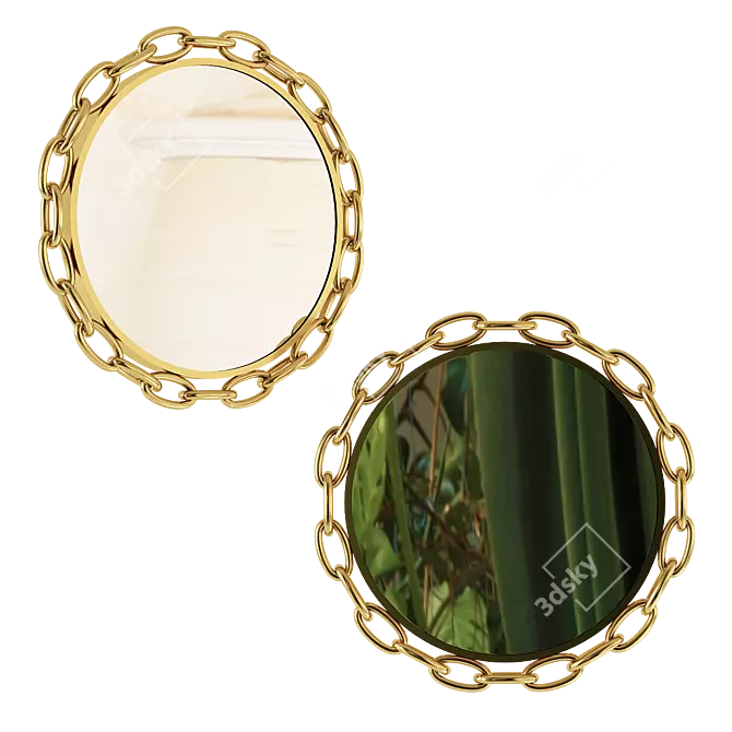 Title: Contemporary Linked Wall Mirror 3D model image 2