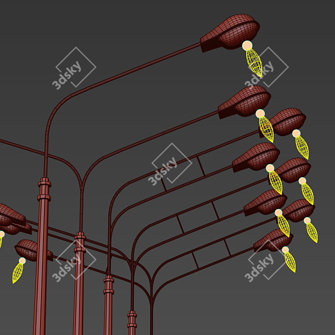 Urban Luminaire Poles 3D model image 4