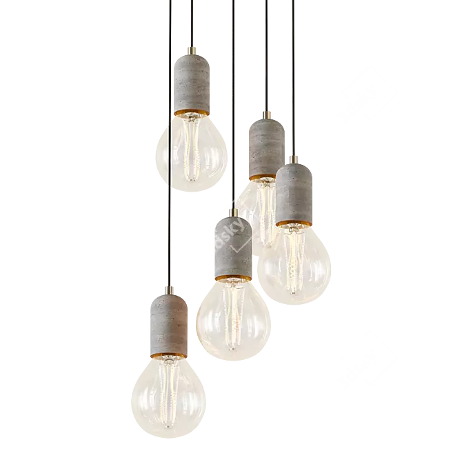 Contemporary Concrete Pendant Light 3D model image 1