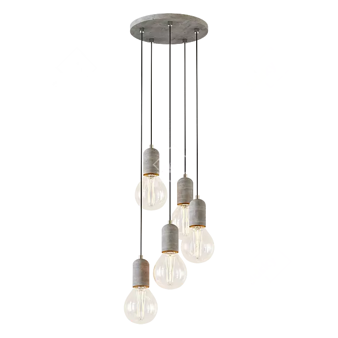 Contemporary Concrete Pendant Light 3D model image 2