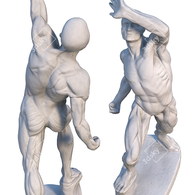 Ecorche Male Sculpture - 3D Model 3D model image 4